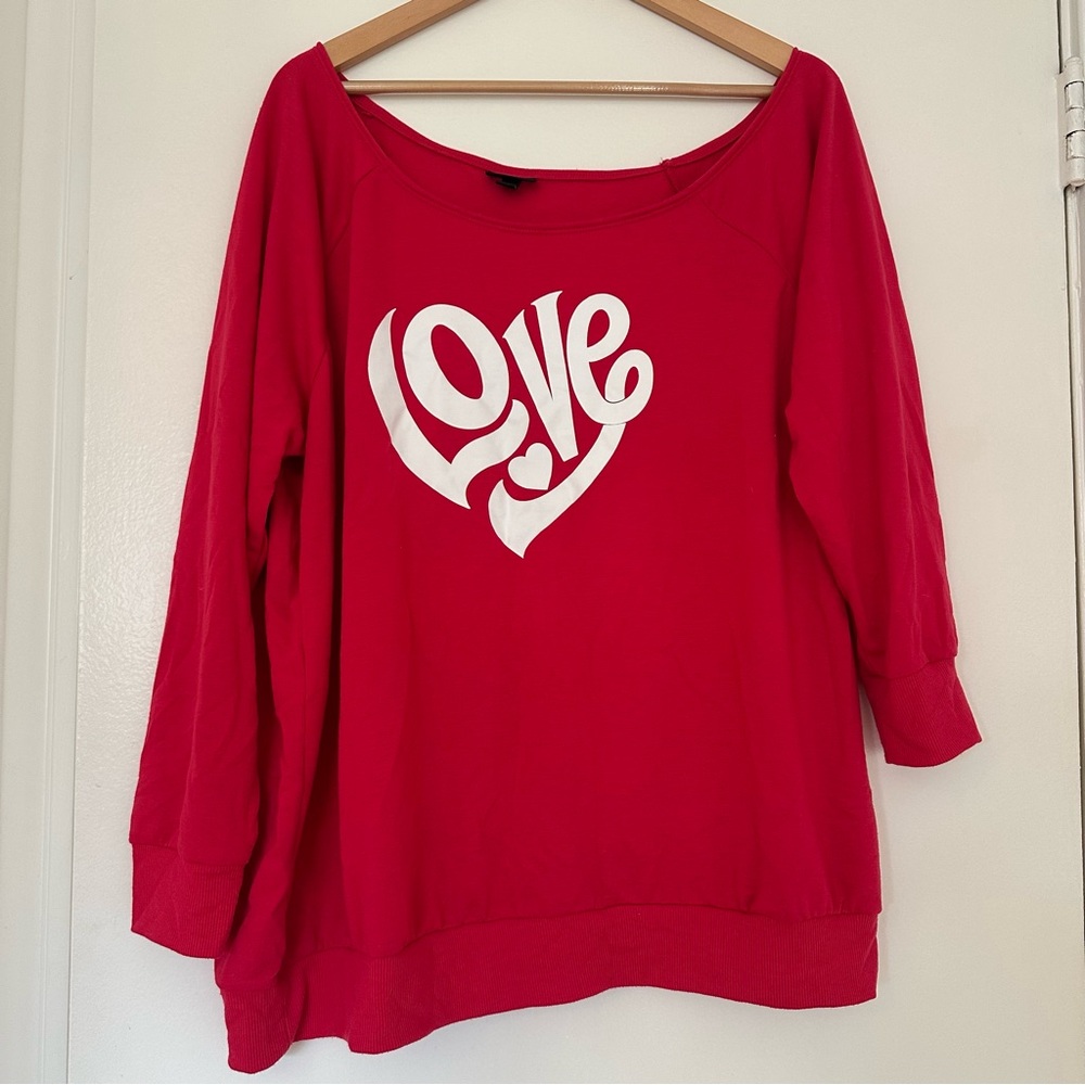 Torrid “Love” Pink Graphic Sweatshirt